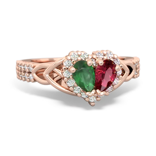 emerald-lab ruby keepsake engagement ring