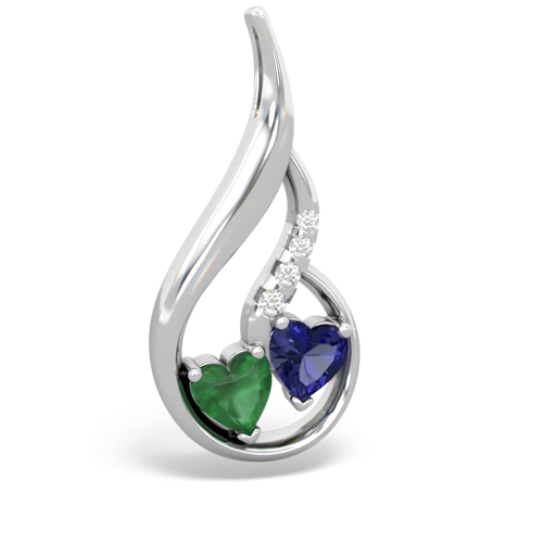 emerald-lab sapphire keepsake swirl pendant