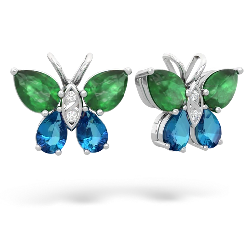 emerald-london topaz butterfly earrings