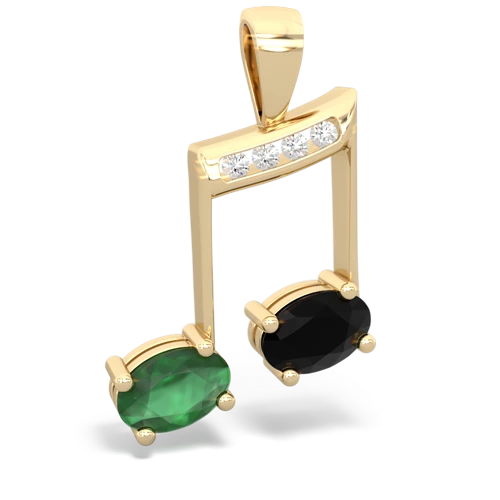 emerald-onyx music notes pendant