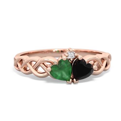 emerald-onyx celtic braid ring