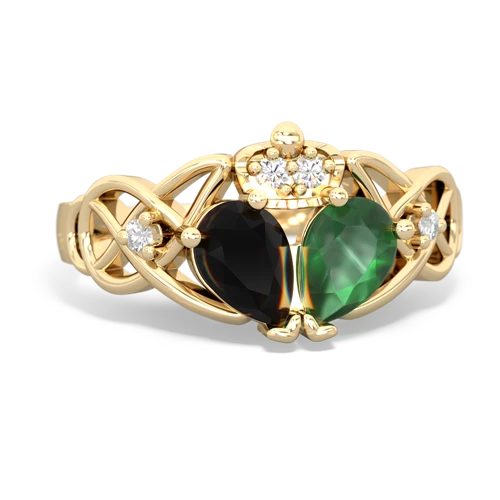 emerald-onyx claddagh ring