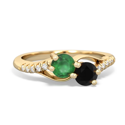 emerald-onyx two stone infinity ring