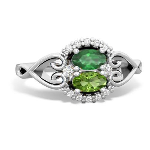 emerald-peridot antique keepsake ring