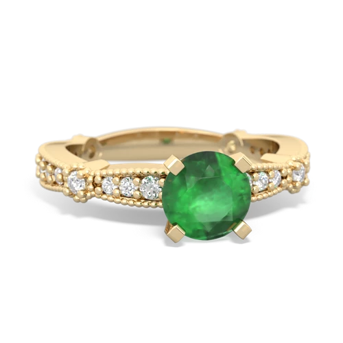 emerald antique engagement ring