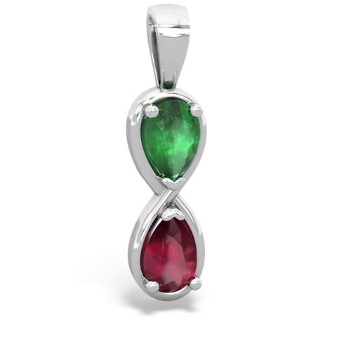 emerald-ruby infinity pendant