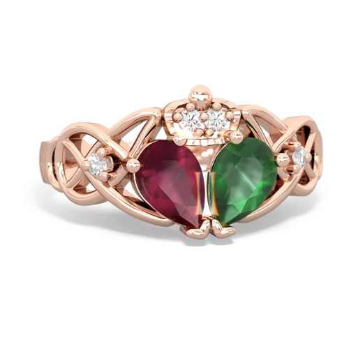 emerald-ruby claddagh ring