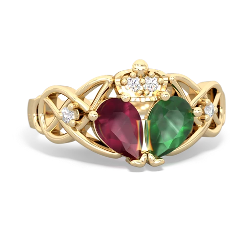 emerald-ruby claddagh ring