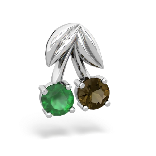 emerald-smoky quartz cherries pendant