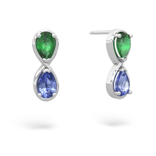 emerald-tanzanite infinity earrings