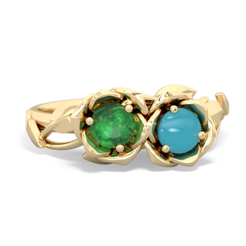 emerald-turquoise roses ring