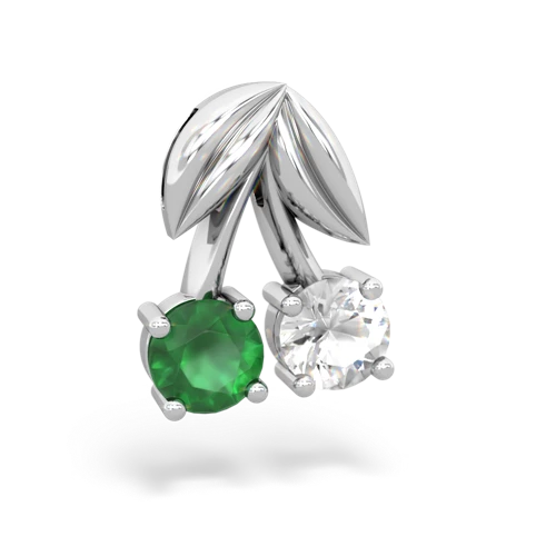 emerald-white topaz cherries pendant
