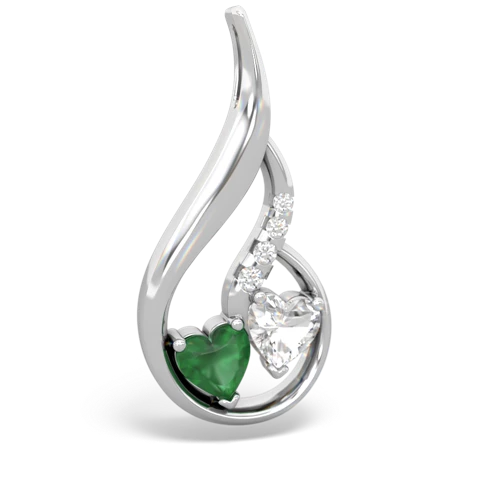 emerald-white topaz keepsake swirl pendant
