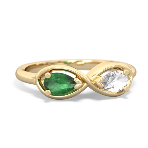 emerald-white topaz infinity ring