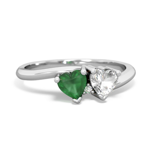 emerald-white topaz sweethearts promise ring