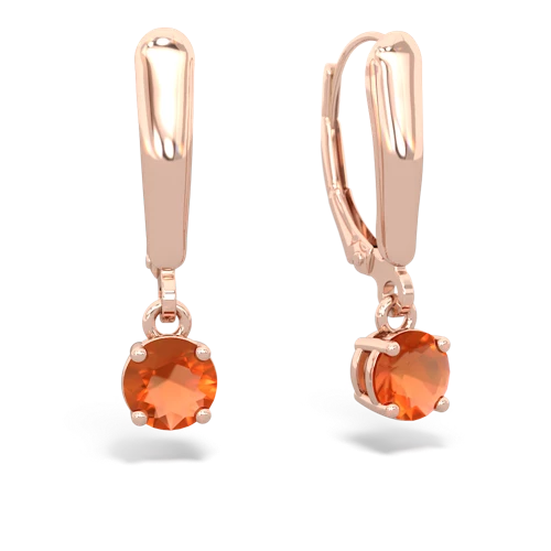 fire opal lever-back earrings