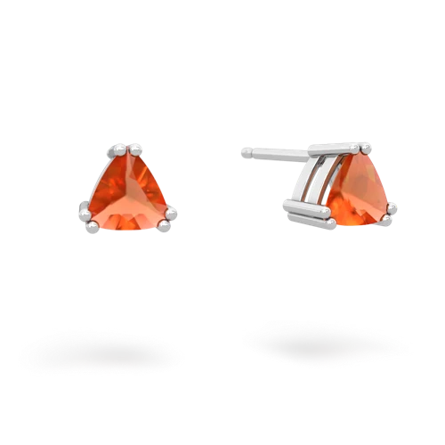 fire opal trillion stud earrings