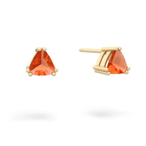 fire opal trillion stud earrings