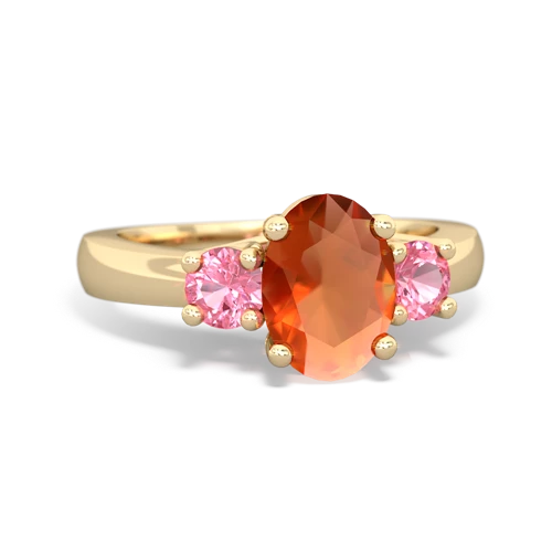 fire opal-pink sapphire timeless ring