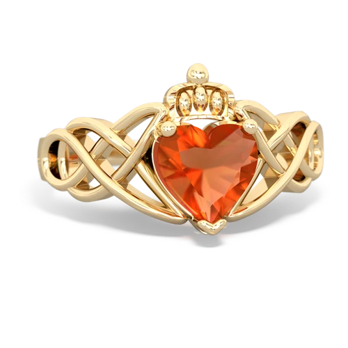 fire opal claddagh ring