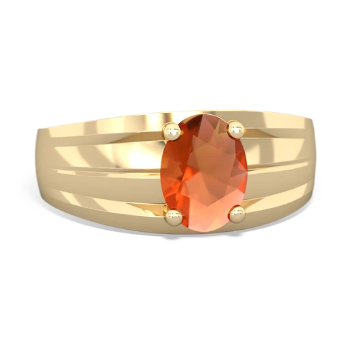 fire opal mens ring