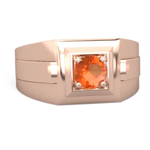 fire opal mens round ring