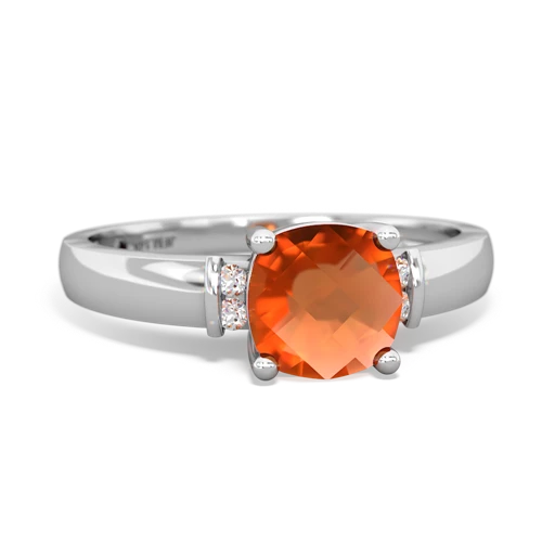 fire opal modern ring