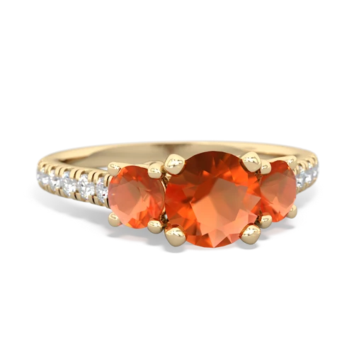 fire opal trellis pave ring