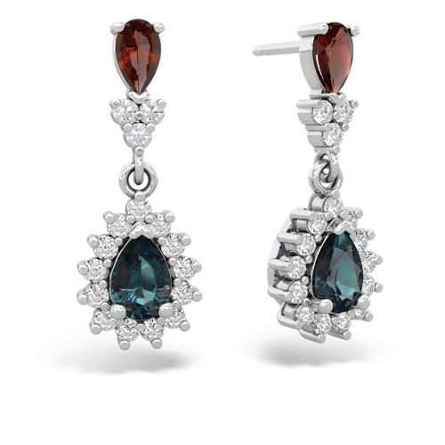 garnet-alexandrite dangle earrings