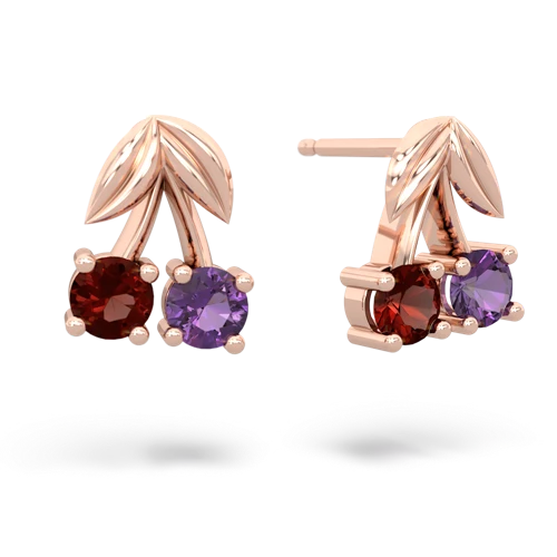 garnet-amethyst cherries earrings