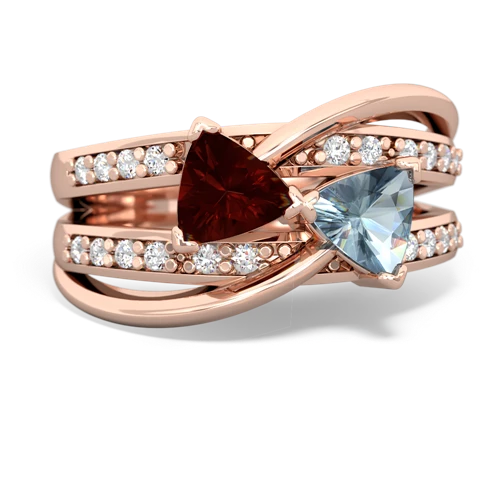 garnet-aquamarine couture ring