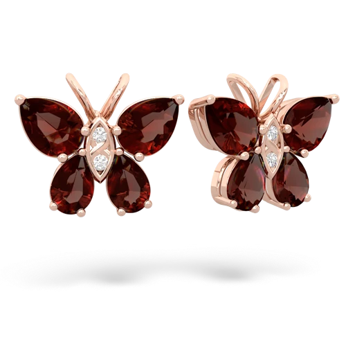 garnet butterfly earrings