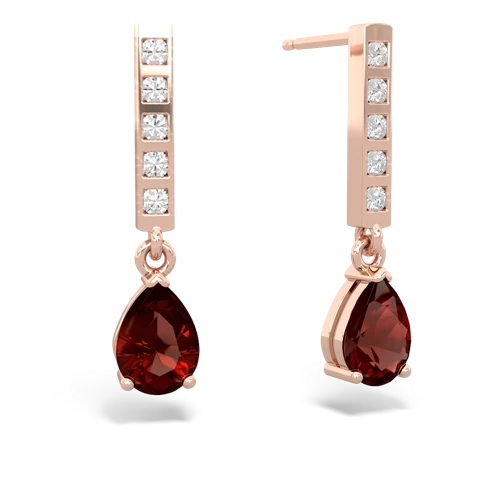 garnet diamond drop earrings