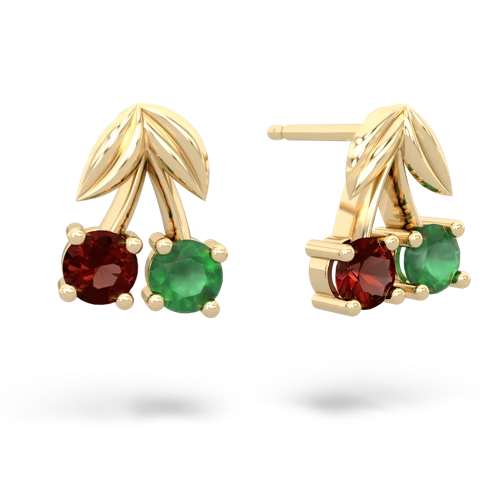 garnet-emerald cherries earrings