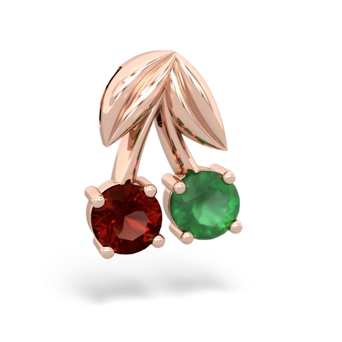 garnet-emerald cherries pendant