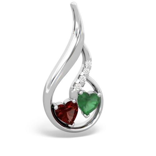 garnet-emerald keepsake swirl pendant