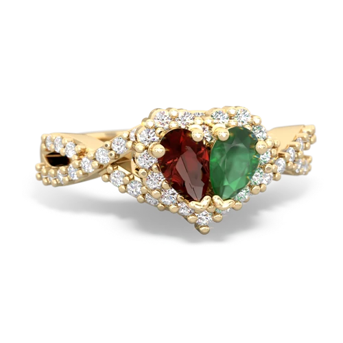garnet-emerald engagement ring