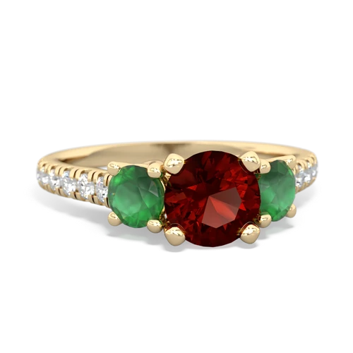 garnet-emerald trellis pave ring