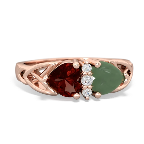 garnet-jade celtic ring