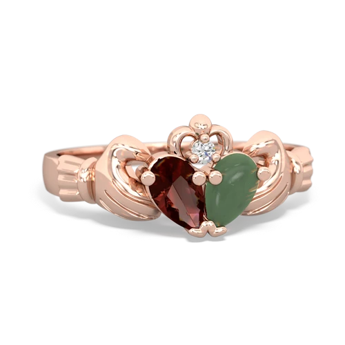 garnet-jade claddagh ring