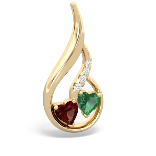 garnet-lab emerald keepsake swirl pendant