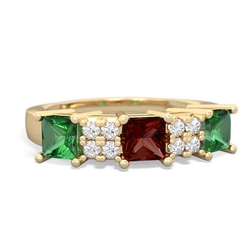 garnet-lab emerald timeless ring