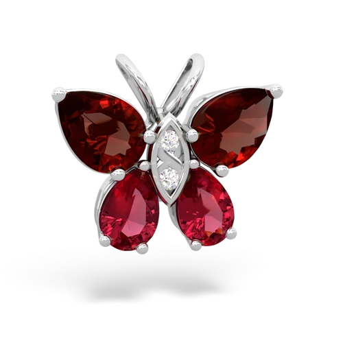 garnet-lab ruby butterfly pendant