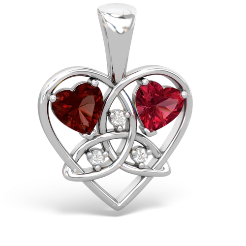 garnet-lab ruby celtic heart pendant