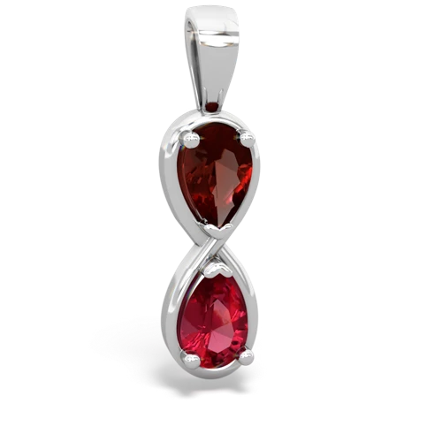 garnet-lab ruby infinity pendant