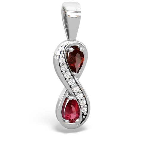 garnet-lab ruby keepsake infinity pendant