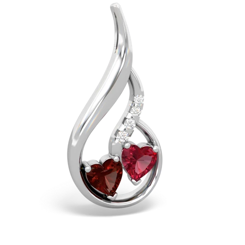 garnet-lab ruby keepsake swirl pendant