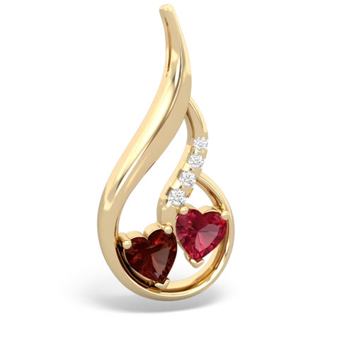 garnet-lab ruby keepsake swirl pendant