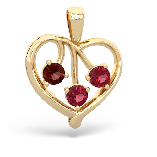 garnet-lab ruby love heart pendant