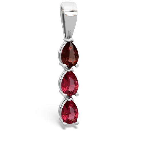 garnet-lab ruby three stone pendant